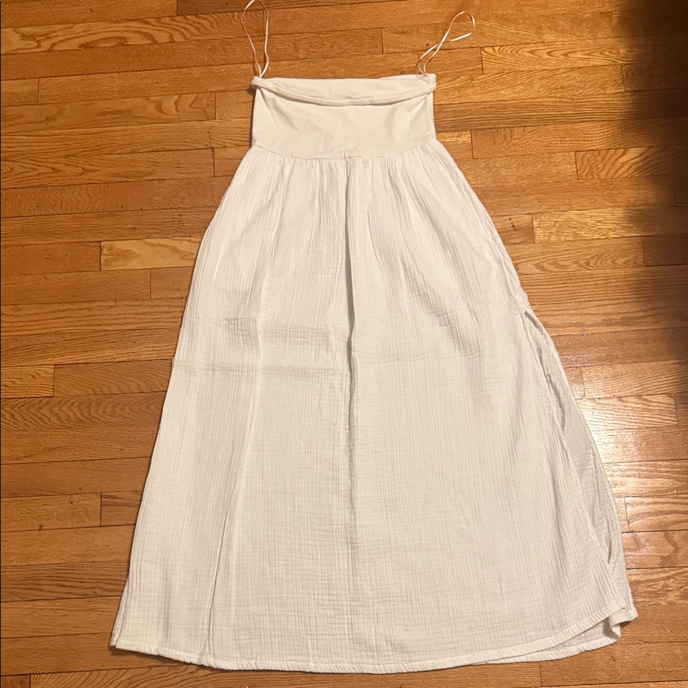 LOFT Cream Maxi Dress with Spaghetti Straps